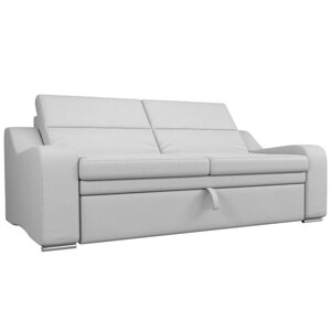 Прямой диван "Медиус", механизм выкатной, экокожа, цвет белый