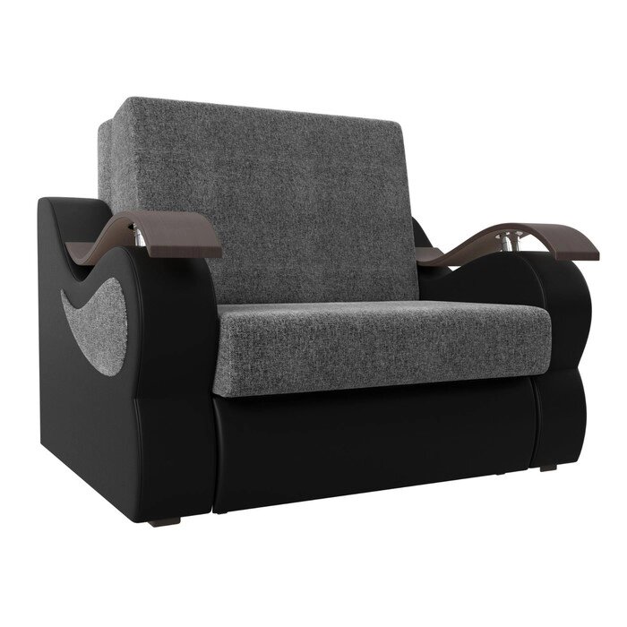 Прямой диван "Меркурий", механизм аккордеон, рогожка, цвет серый / чёрный от компании Интернет-гипермаркет «MALL24» - фото 1