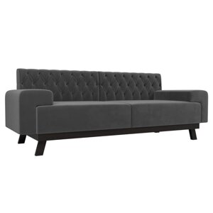 Прямой диван "Мюнхен Люкс", велюр, цвет серый
