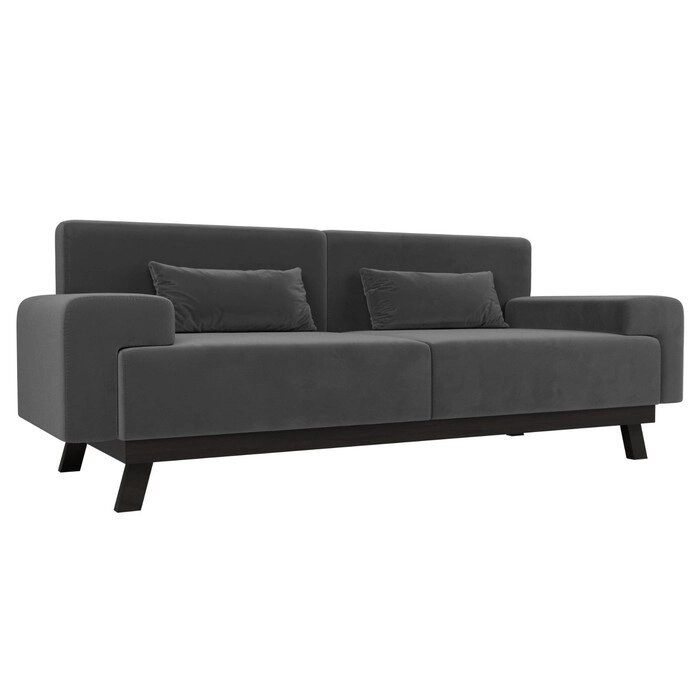 Прямой диван "Мюнхен", велюр, цвет серый от компании Интернет-гипермаркет «MALL24» - фото 1