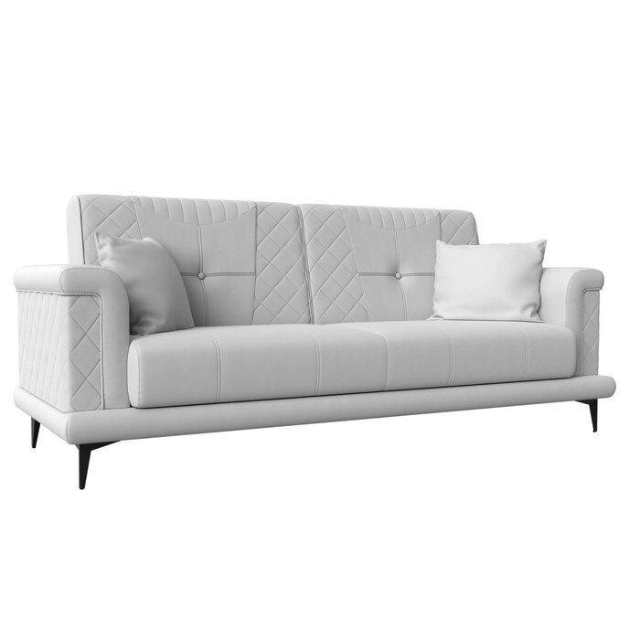 Прямой диван "Неаполь", механизм книжка, экокожа, цвет белый от компании Интернет-гипермаркет «MALL24» - фото 1