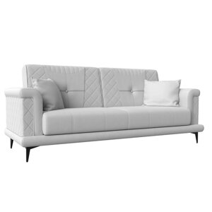 Прямой диван "Неаполь", механизм книжка, экокожа, цвет белый