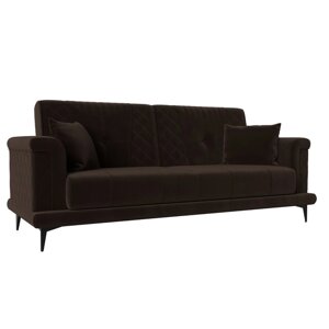 Прямой диван "Неаполь", механизм книжка, микровельвет, цвет коричневый