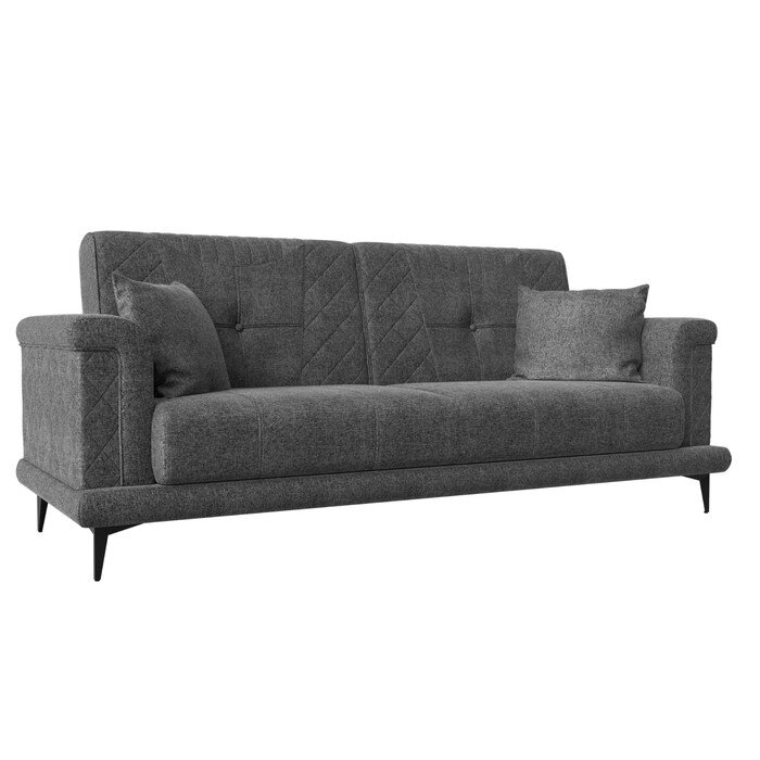 Прямой диван "Неаполь", механизм книжка, рогожка, цвет серый от компании Интернет-гипермаркет «MALL24» - фото 1