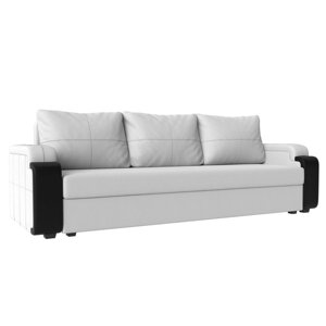 Прямой диван "Николь лайт", механизм еврокнижка, экокожа, цвет белый / чёрный
