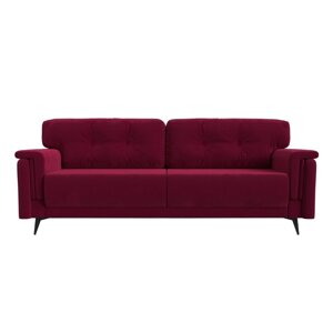 Прямой диван "Оксфорд", механизм пантограф, микровельвет, цвет бордовый