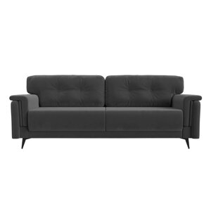 Прямой диван "Оксфорд", механизм пантограф, велюр, цвет серый