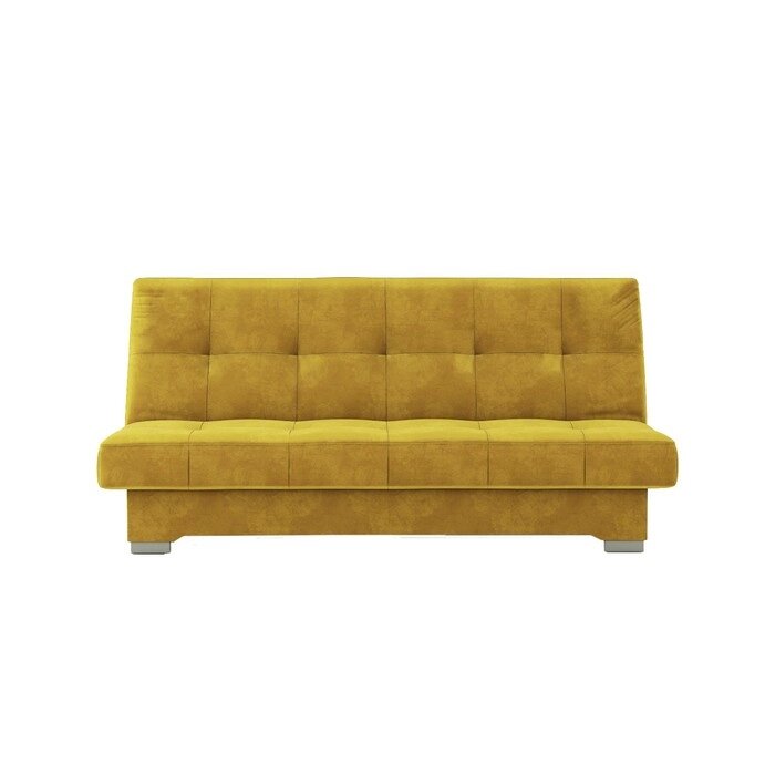 Прямой диван "Осло", механизм книжка, велюр, цвет горчичный от компании Интернет-гипермаркет «MALL24» - фото 1
