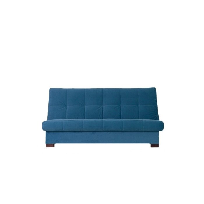 Прямой диван "Осло", механизм книжка, велюр, цвет синий от компании Интернет-гипермаркет «MALL24» - фото 1