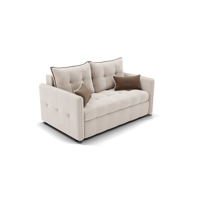 Прямой диван "Палермо", механизм еврокнижка, велюр, цвет селфи 01 / подушки 03 от компании Интернет-гипермаркет «MALL24» - фото 1
