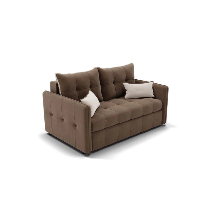 Прямой диван "Палермо", механизм еврокнижка, велюр, цвет селфи 03 / подушки 01 от компании Интернет-гипермаркет «MALL24» - фото 1