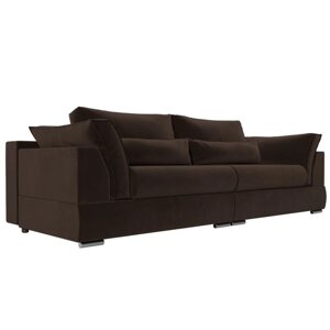 Прямой диван "Пекин", механизм пантограф, микровельвет, цвет коричневый
