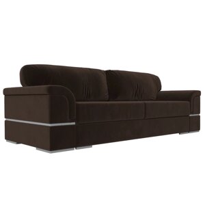 Прямой диван "Порту", механизм еврокнижка, микровельвет, цвет коричневый