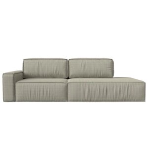 Прямой диван "Прага модерн", еврокнижка, подлокотник слева, рогожка, цвет корфу 02