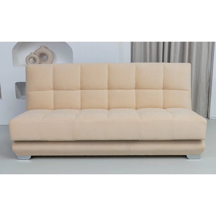 Прямой диван "Прайм 4", механизм книжка, независимый пружинный блок, велюр, цвет молочный от компании Интернет-гипермаркет «MALL24» - фото 1
