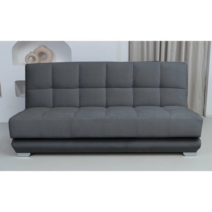 Прямой диван "Прайм 4", механизм книжка, независимый пружинный блок, велюр, цвет серый от компании Интернет-гипермаркет «MALL24» - фото 1