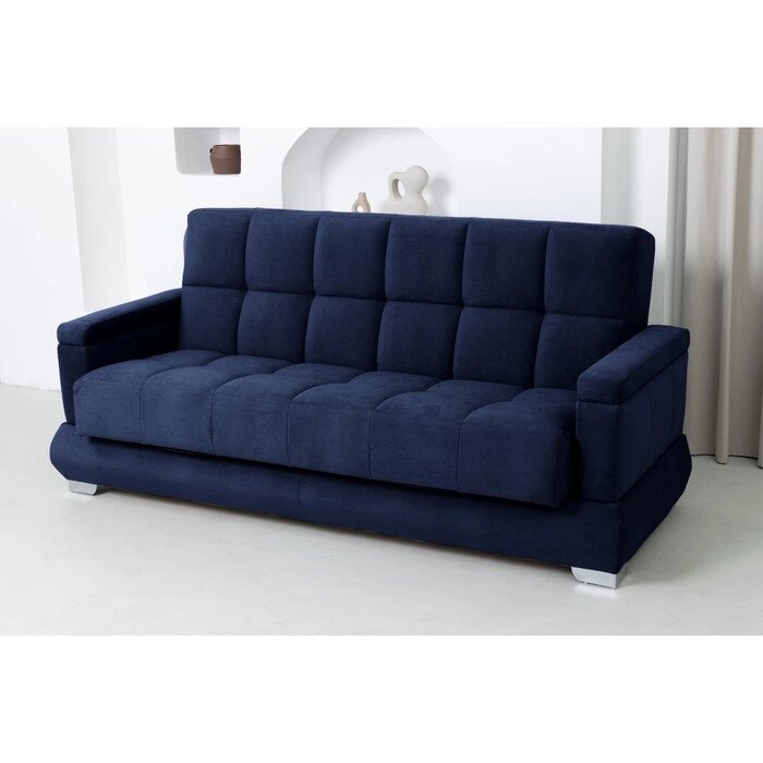Прямой диван "Прайм 5", книжка, независимый пружинный блок, велюр, цвет тёмно-синий от компании Интернет-гипермаркет «MALL24» - фото 1