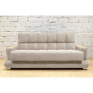Прямой диван "Прайм 5", механизм книжка, НПБ, цвет светло-серый / МДФ светлый