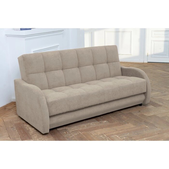 Прямой диван "Прайм 6", механизм книжка, независимый пружинный блок, велюр, цвет хумус от компании Интернет-гипермаркет «MALL24» - фото 1