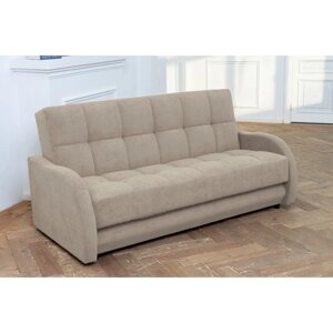 Прямой диван "Прайм 6", механизм книжка, независимый пружинный блок, велюр, цвет хумус