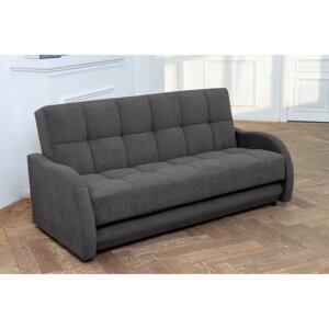 Прямой диван "Прайм 6", механизм книжка, независимый пружинный блок, велюр, цвет серый