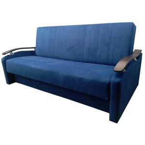 Прямой диван "Прайм 7", книжка, независимый пружинный блок, велюр, цвет тёмно-синий