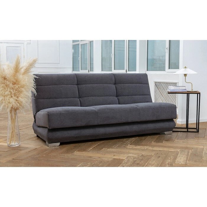 Прямой диван "Прайм 8", механизм книжка, независимый пружинный блок, велюр, цвет серый от компании Интернет-гипермаркет «MALL24» - фото 1