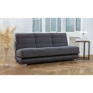 Прямой диван "Прайм 8", механизм книжка, независимый пружинный блок, велюр, цвет серый