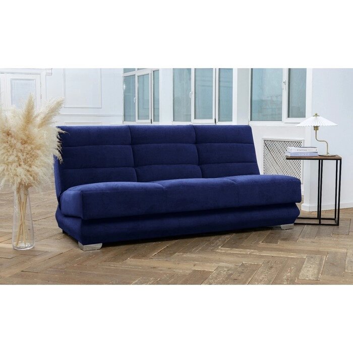 Прямой диван "Прайм 8", механизм книжка, независимый пружинный блок, велюр, цвет синий от компании Интернет-гипермаркет «MALL24» - фото 1