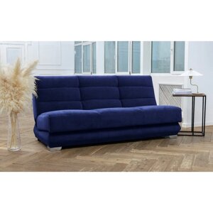 Прямой диван "Прайм 8", механизм книжка, независимый пружинный блок, велюр, цвет синий