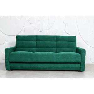 Прямой диван "Прайм 9", механизм книжка, независимый пружинный блок, велюр, цвет изумруд