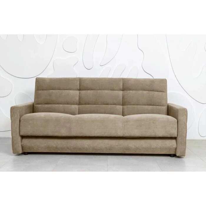 Прямой диван "Прайм 9", механизм книжка, независимый пружинный блок, велюр, цвет латте от компании Интернет-гипермаркет «MALL24» - фото 1