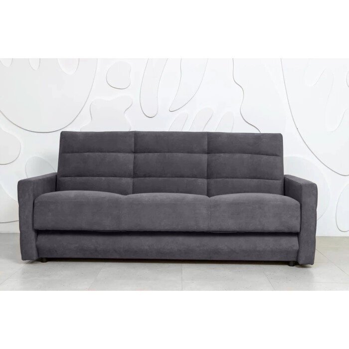 Прямой диван "Прайм 9", механизм книжка, независимый пружинный блок, велюр, цвет серый от компании Интернет-гипермаркет «MALL24» - фото 1