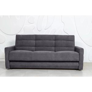 Прямой диван "Прайм 9", механизм книжка, независимый пружинный блок, велюр, цвет серый