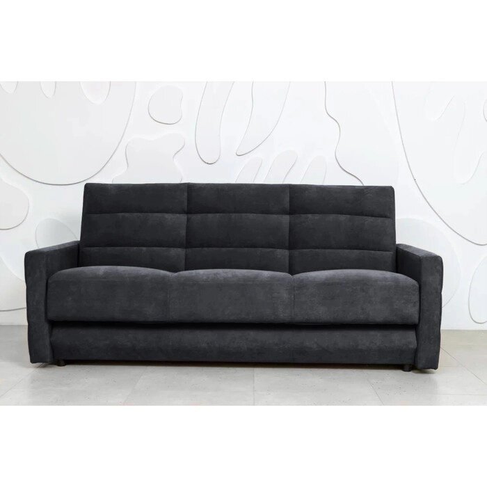 Прямой диван "Прайм 9", механизм книжка, независимый пружинный блок, велюр, цвет стальной от компании Интернет-гипермаркет «MALL24» - фото 1