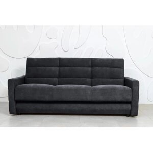 Прямой диван "Прайм 9", механизм книжка, независимый пружинный блок, велюр, цвет стальной