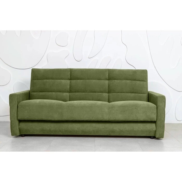 Прямой диван "Прайм 9", механизм книжка, независимый пружинный блок, велюр, цвет зелёный от компании Интернет-гипермаркет «MALL24» - фото 1