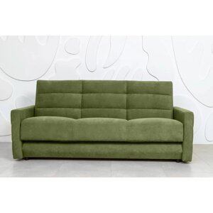 Прямой диван "Прайм 9", механизм книжка, независимый пружинный блок, велюр, цвет зелёный