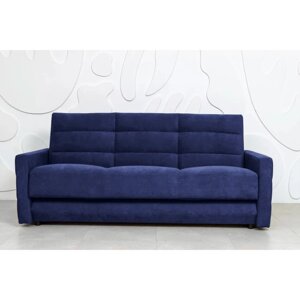 Прямой диван "Прайм 9", механизм книжка, независимый пружинный блок, велюр, тёмно-синий