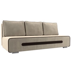 Прямой диван "Приам", механизм еврокнижка, микровельвет, цвет бежевый