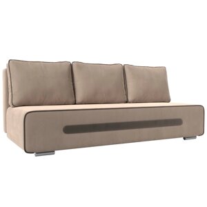 Прямой диван "Приам", механизм еврокнижка, велюр, цвет бежевый