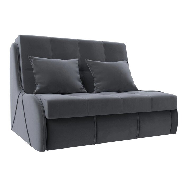 Прямой диван "Риттэр", механизм аккордеон, велюр, цвет серый от компании Интернет-гипермаркет «MALL24» - фото 1