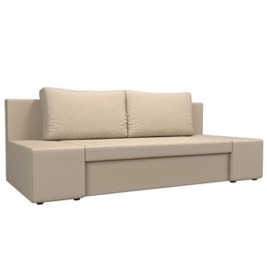Прямой диван "Сан Ремо", еврокнижка, экокожа, цвет бежевый