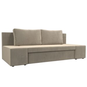 Прямой диван "Сан Ремо", еврокнижка, микровельвет, цвет бежевый