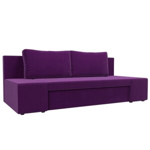 Прямой диван "Сан Ремо", еврокнижка, микровельвет, цвет фиолетовый