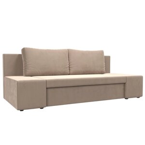 Прямой диван "Сан Ремо", еврокнижка, велюр, цвет бежевый