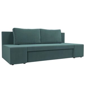 Прямой диван "Сан Ремо", еврокнижка, велюр, цвет бирюзовый
