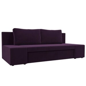Прямой диван "Сан Ремо", еврокнижка, велюр, цвет фиолетовый
