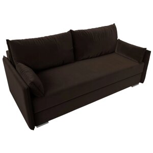 Прямой диван "Сайгон", механизм еврокнижка, микровельвет, цвет коричневый