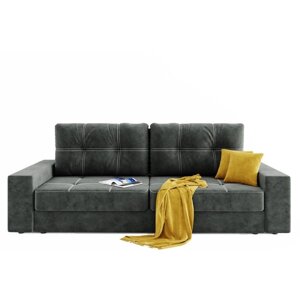 Прямой диван "Талисман 1", механизм пантограф, велюр, цвет селфи 07 / селфи 08